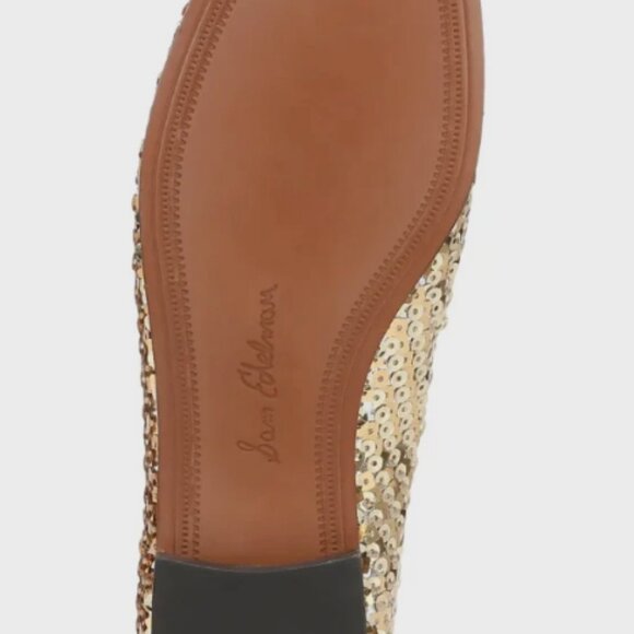 Sam Edelman Loraine Bit Loafer in Gold Sequin MSRP$190 Elegant & Chic - Picture 9 of 16